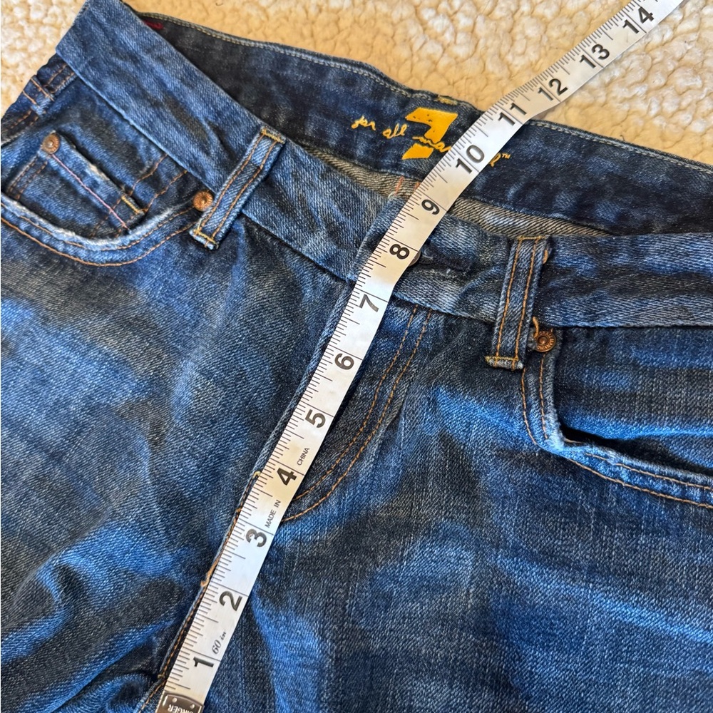 7 For All Mankind Women's Dark Blue Boot Cut Jeans - Picture 10 of 12